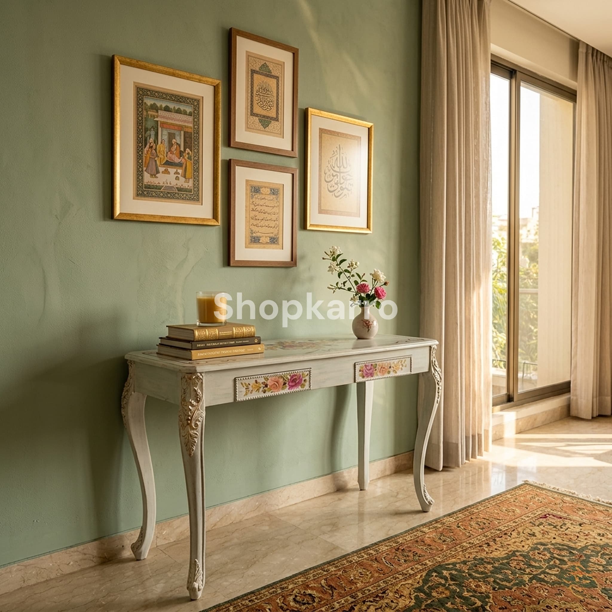 Bloom Canvas Console   wooden  Table
