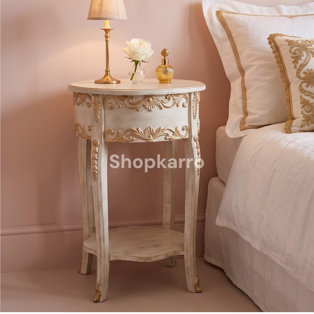 Ivory Gold Wooden Table