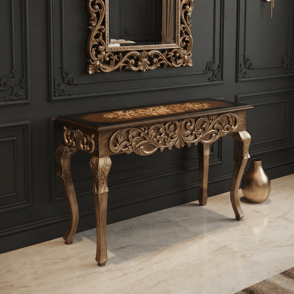 Royal Amber Console  wooden Table
